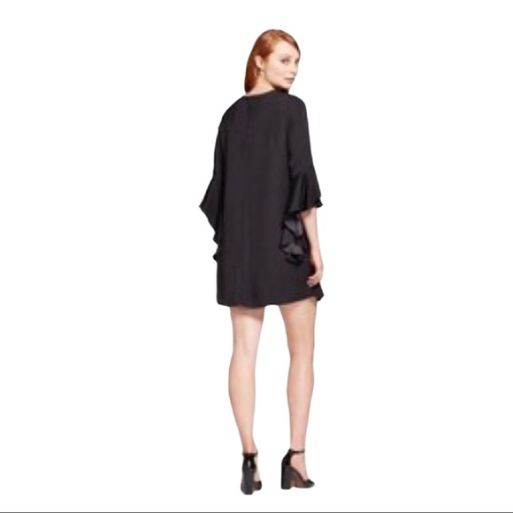 Who What Wear Black Ruffle Bell Sleeve Dress XS - Picture 2 of 6